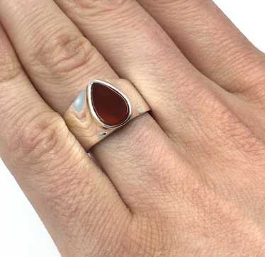 Red carnelian signet ring - Gem