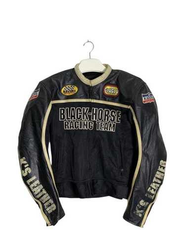 カドヤ革ジャン　メッシュ　BLACK HORSE RACING KADOYA BLACK HORSE メッシュ&パンチングレザー ジャケット