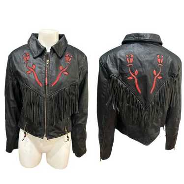 ジャケット・アウター 90s vintage rose fringe leather jacket il_fullxfull.3090785720_28bo.jpg