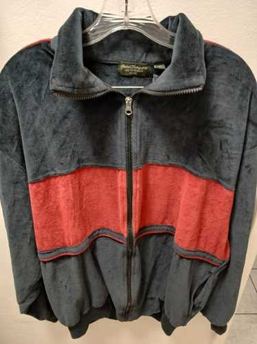 トップス Norm Thompson velor track jacket XL Vintage 90s Norm Thompson Men's XXL Track Jacket Velour