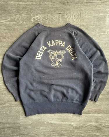 60’s flock sweat Vintage Flock Print Sweatshirt Tri Color 60's 70's Rare