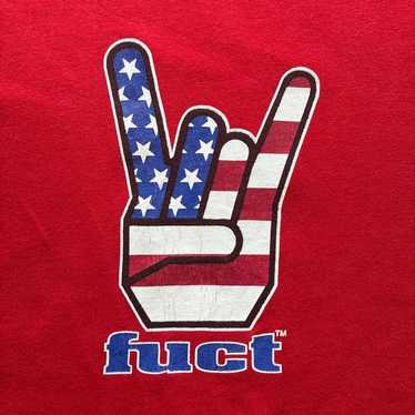 トップス 90s fuct \"Rock on hand sin logo\" Vintage 90s Fuct Horned Hand Logo T Shirt Men's Large Yellow