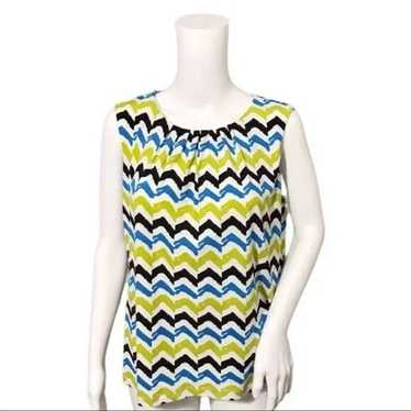 Calvin Klein Zig Zag Print Multicolored Sleeveles… - image 1