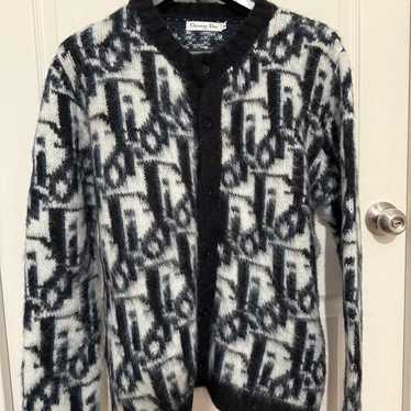 Christian Dior vintage wool cardigan 花柄 Dior Marinière Twinset White and Black Blended Cotton and