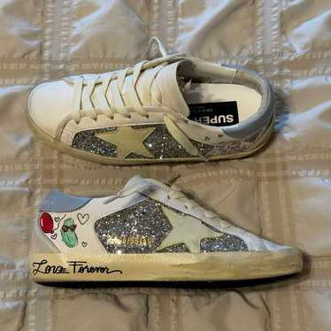 スニーカー Golden Goose Sneakers & Slip-On (GMF00683 F00739915260) Stardan sneakers with silver metallic leather star and heel tab