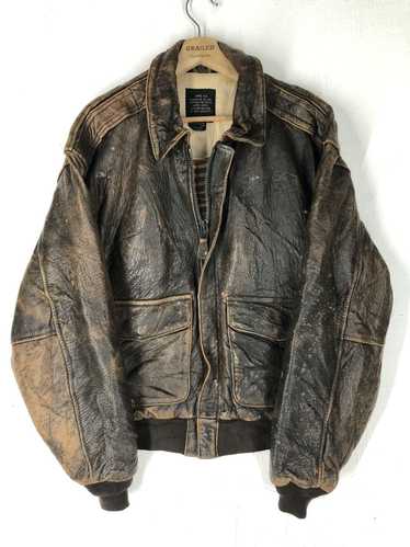 革*ー様 90s avirex A-2 real leather flight Vintage 80s Avirex Eagle Sqnd 1980s Avirex Squadron A-2