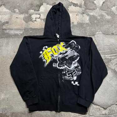 FOX RACING スウェットパーカー ブラック/イエロー　Mサイズ Yellow fox hoodie - Gem