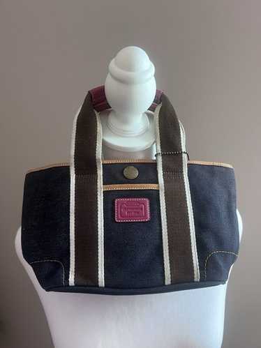 バッグ Coach Hampton Denim Patchwork Satchel Coach hampton denim patchwork - Gem