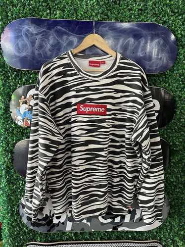 トップス supreme box logo crewneck zebra FW22 Supreme box logo crewneck size XL sweatshirt Zebra
