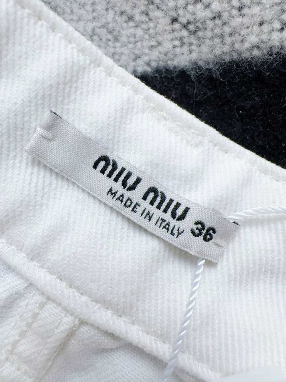 Miu Miu Miu Miu White Denim Shorts with Rhineston… - image 6