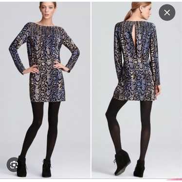 Tibi 100% Silk Python Print Long Sleeve Mini Shif… - image 1