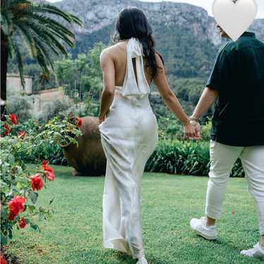 Zara satin effect halter - Gem