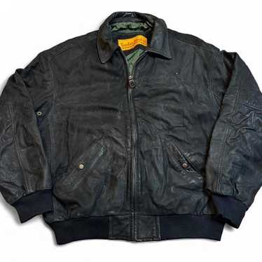 ジャケット・アウター 90s timberland All leather bomber jacket Vintage Timberland Men's Tan Cowhide Leather Bomber Jacket
