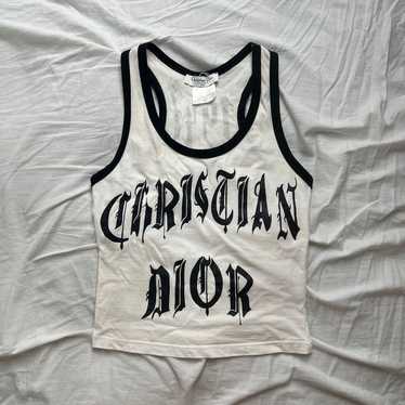 Christian Dior　タンクトップ Tank Top Black Ribbed Cotton Jersey | DIOR