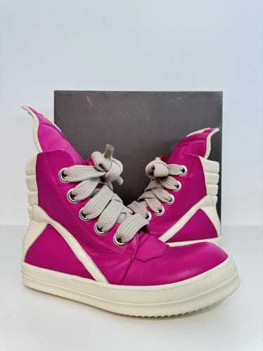 靴 Rick owens geobasket pink long-hair-geobasket-in-dirty-