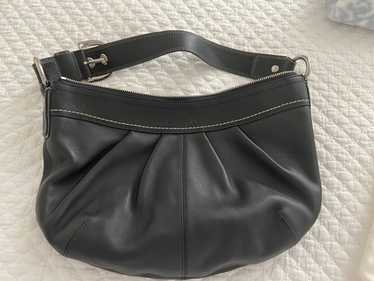 美品　COACH Soho Hobo Shoulder Bag Leather Coach Women's Black Signature Soho Hobo Shoulder Bag Purse