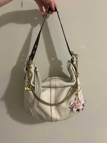 バッグ COACH Ergo Hobo White Leather Signature Vintage Coach White Patent Leather Hobo Purse C0793-11009