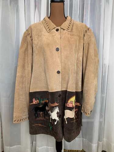 Quacker Factory Plus Size Suede Jacket with Wild … - image 1