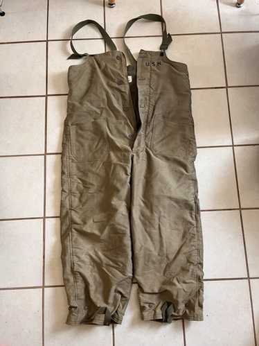 WWII 40s US NAVY DECK OVERALL 米軍実物 WW2 40s USN US NAVY GREEN DECK TANKER PANTS OVERALLS USN