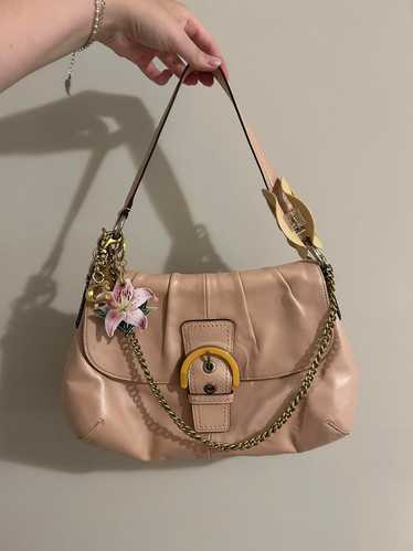 バッグ Coach Flap Soho Signature Shoulder Pink Soho Signature Jacquard Top Handle Shoulder Bag
