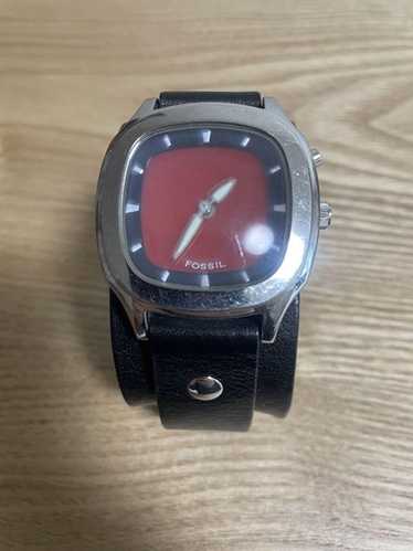 JUNK Fossil BIGTIC JR-8292 Red Square Chronograph… - image 1