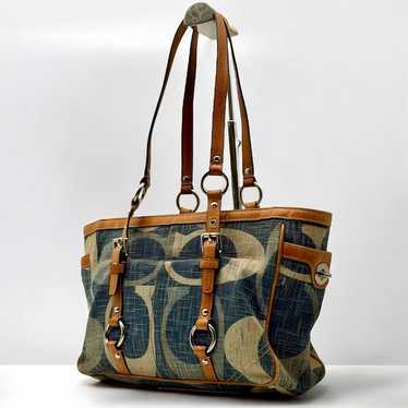 バッグ Coach Denim Signature Tote Bag COACH® | Field Tote 22 In Signature Denim