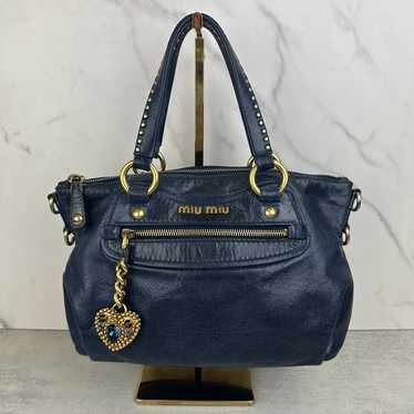 【2way❗️】miumiu leather 2way bag ハンドバッグ miumiu 2wayハンドバッグ