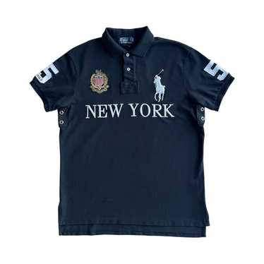 Polo Ralph Lauren ブラックポロシャツ NEW YORK 5 90s Polo by Ralph Lauren 黒ポロシャツ NEW YORK - メルカリ