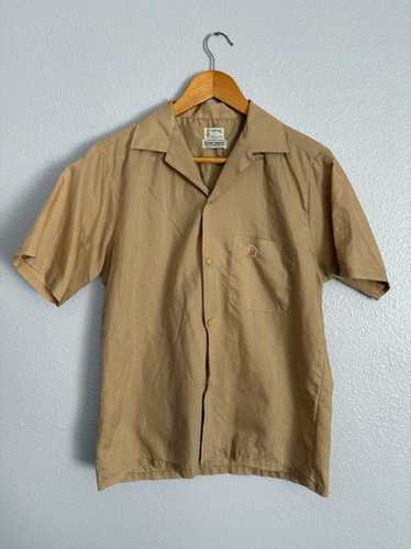 トップス 50s 60s courneu short sleeve shirt Ship 'n Shore Womens L/XL Vintage 60s Yellow Cuffed Short
