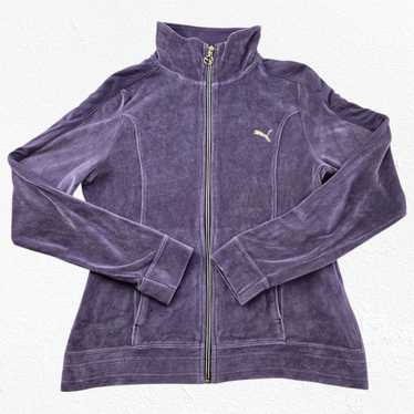 トップス 00's Puma Velour Track Jacket Y2K NWOT Y2K PUMA XS Zipper Track JACKET White Hot Pink Grey