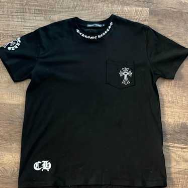 CHROME HEARTS ダークグレー Tシャツ クロムハーツTシャツフォティウイングクレセントムーンブラック