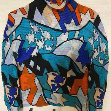 ISSEY MIYAKE PLEATS PLEASE Gジャン　ジーンズ　希少 Issey Miyake Pleats Please grey button-up cardigan with