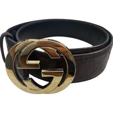 時計 Gucci G belt men Wide belt with Interlocking G buckle in black leather