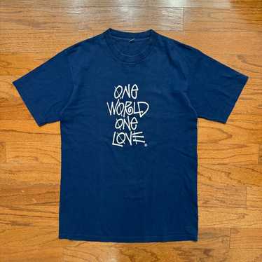 old Stussy ONE WORLD ONE LOVE Tシャツ 2枚セット Vintage Stussy 80s One World One Love Faded Single Stitch T