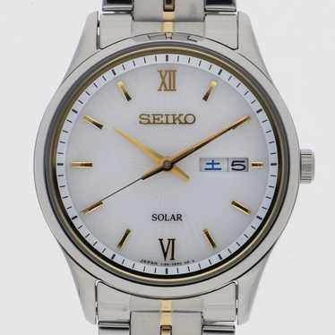 美品　SEIKO　セイコー　ホワイト　シルバー　ソーラー　メンズ　スピリット セイコーセレクション メンズ ソーラークロノグラフ 限定モデル