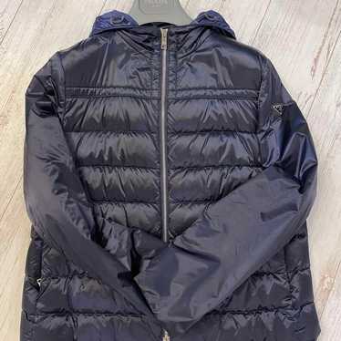 PRADA♡フード付きジャケット ネイビー PRADA 2019 navy blue wool triangle pocket cropped zip up
