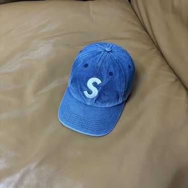 帽子 Supreme 17SS Washed Denim S Logo 6-Panel SS17 SUPREME WASHED DENIM S LOGO 6 PANEL CAP HAT BLUE STRIPE