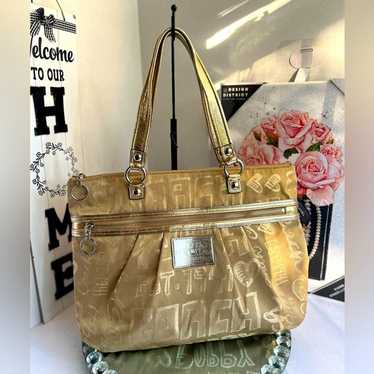 Rare Coach Poppy Spotlight GOLD 2way ポーチ Rare coach poppy gold - Gem