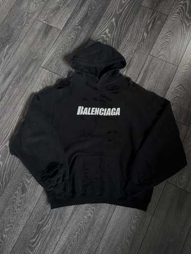 【極美品】Balenciaga 23SS distressed hoodie 🏋️‍♂️ Sz S (Used) Chrome Hearts White Zip-Up Hoodie Sz M