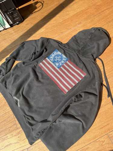 CHROME HEARTSクロムハーツAmerican Flag L/S クロムハーツ USA フラッグ ロゴ ロング スリーブ T シャツ