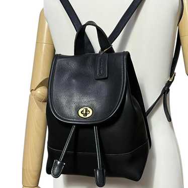 黒 vintage coach old backpack turn lock Vintage Coach Turnlock Leather Backpack – Folklore