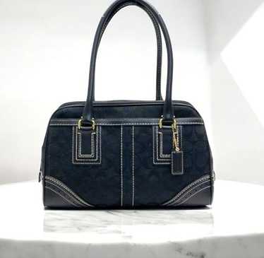 vintage coach mini Boston soho ミニボストン Coach Signature Mini Boston style two way bag with Gold