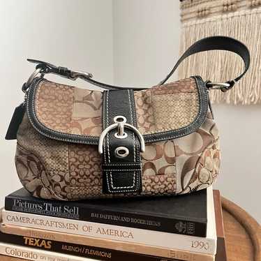 バッグ coach patchwork shoulder bag signature COACH PATCHWORK NEW! CARLY SIGNATURE SHOULDER HANDBAG -RARE