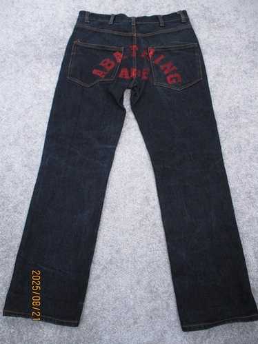 【A・BATHING APE】coffee dyed logo jeans A Bathing Ape 08 BAPE LOGO Stone Washed Jeans | eBay