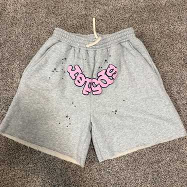 美品 SP5DER SPIDER WORLDWIDE SHORTS Mサイズ RARE SPIDER WORLDWIDE x 999 Juice WRLD Green Mesh Shorts