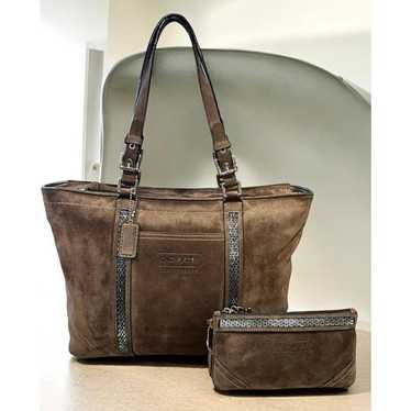 バッグ COACH Suede Leather Trim Tote Archive COACH Suede Leather Trim Tote Archive