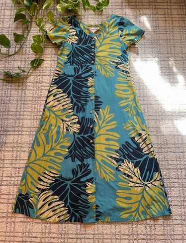 2000s Manuhealiʻi 　マヌ　ドレス　L? Manuheali'i（マヌヘアリィ） 2wayドレスワンピース モンステラ