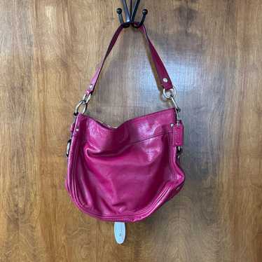 バッグ COACH Pink signature Soft Clip Hobo Bag Coach Originals Hamptons Leather Hobo Bag