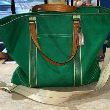 バッグ Vintage Coach Shoulder Tote Bag Green Coach apple green leather tote shoulder bag | eBay