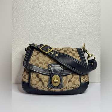 バッグ Coach Legacy Signature Flap Shoulder Coach Legacy TurnLock Slim Flap Shoulder Bag White Beige